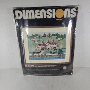 Dimensions NIP Crewel Kit # 1266 Fox Hill Farm Charles Wysocki Collection 1984